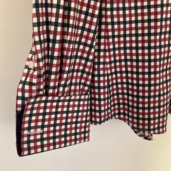 Thomas Pink Red and Blue Check Dress Shirt - Picture 3 of 5
